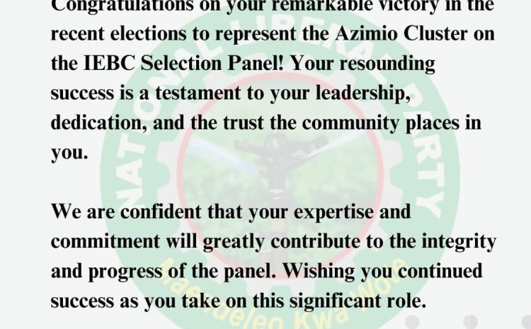  National Liberal Party Leader Wins Nomination Of The IEBC Selection Panel