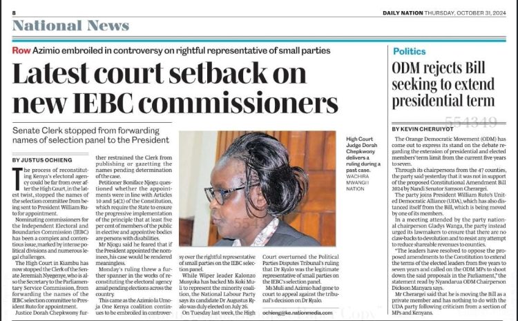  Kenyan High Court Halts IEBC Selection Amid Political and Legal Disputes Over Representation and Inclusivity